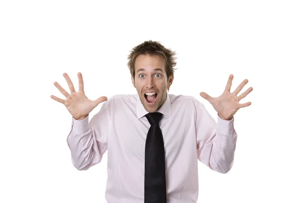 Young business man looking surprised — Stock Photo, Image