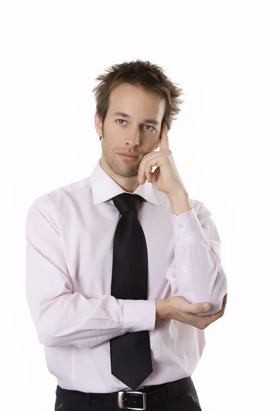 Thinking young business man — Stock Photo, Image