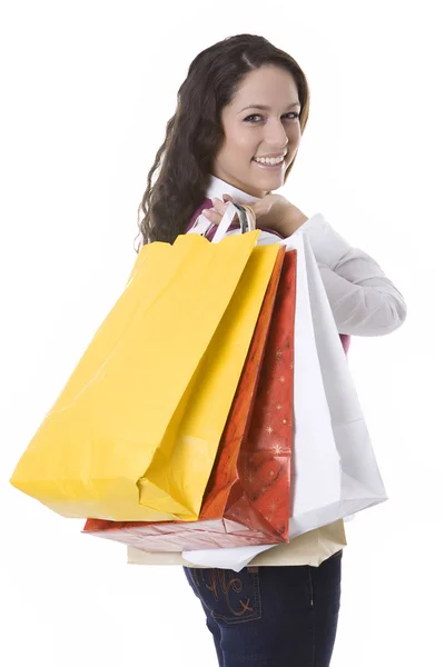 Mulher após as compras — Fotografia de Stock