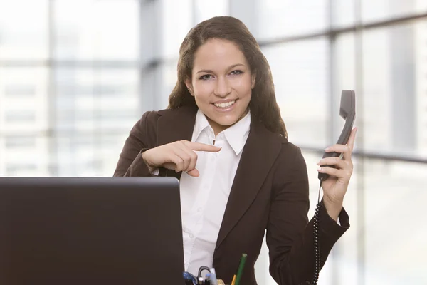 Businesswoman with phone — Stock Photo, Image