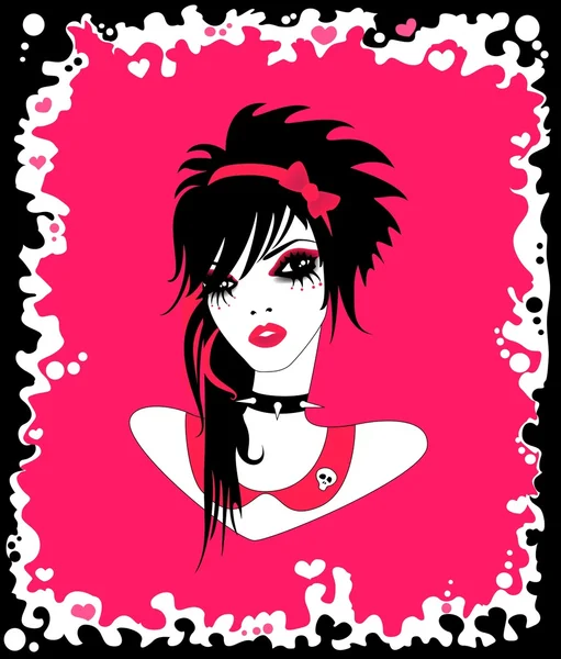 Kız punk moda — Stok Vektör