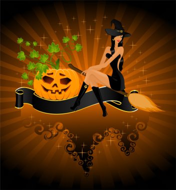 Beautiful sexual witch clipart