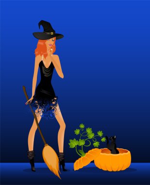 Beautiful sexual witch clipart