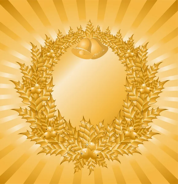Couronne avec des cloches d'or — Image vectorielle