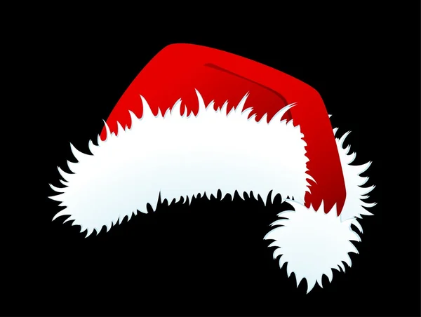 Sombrero de Santa Claus rojo aislado — Archivo Imágenes Vectoriales