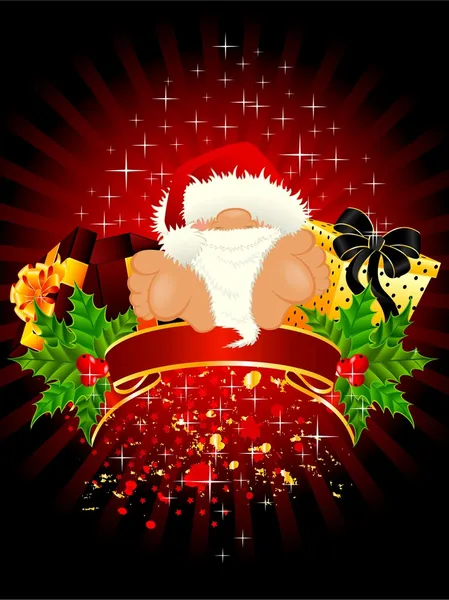 Mały ładny Święty Mikołaj — Wektor stockowy