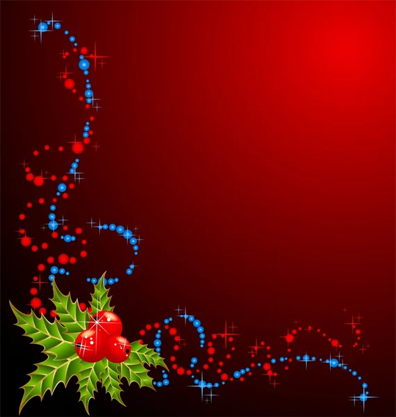 Christmas holly decorate — Stock Vector