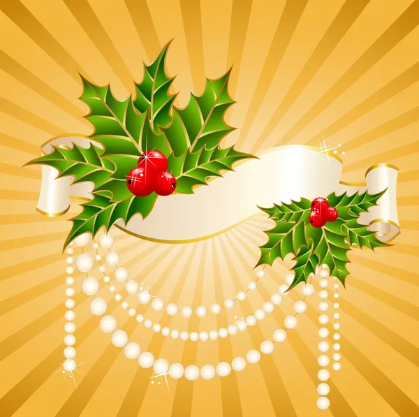 Natal azevinho decorar —  Vetores de Stock