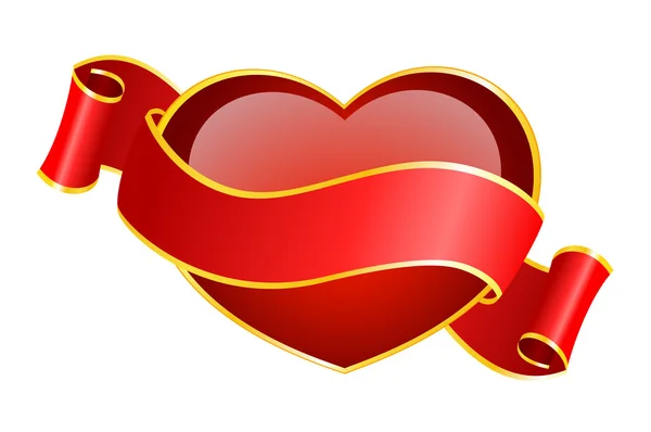 Coração vermelho bonito — Vetor de Stock
