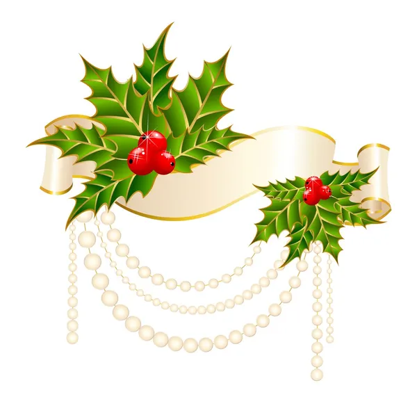 Navidad acebo decorar — Archivo Imágenes Vectoriales
