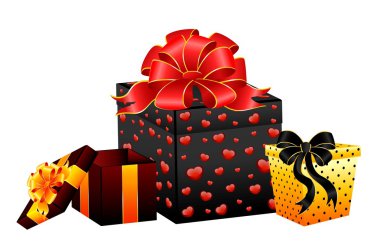 Beautiful gifts with a bow clipart