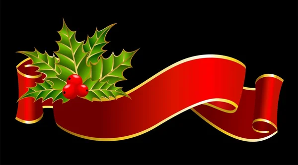 Boże Narodzenie czerwony wstążka — Wektor stockowy