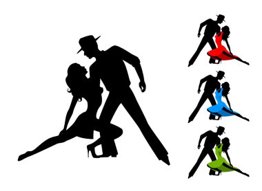 Pair of lovers tangos dance clipart