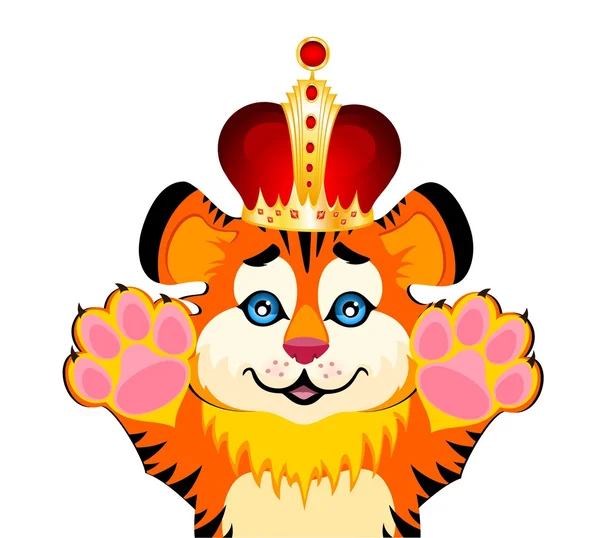 Тигр в короне — стоковый вектор