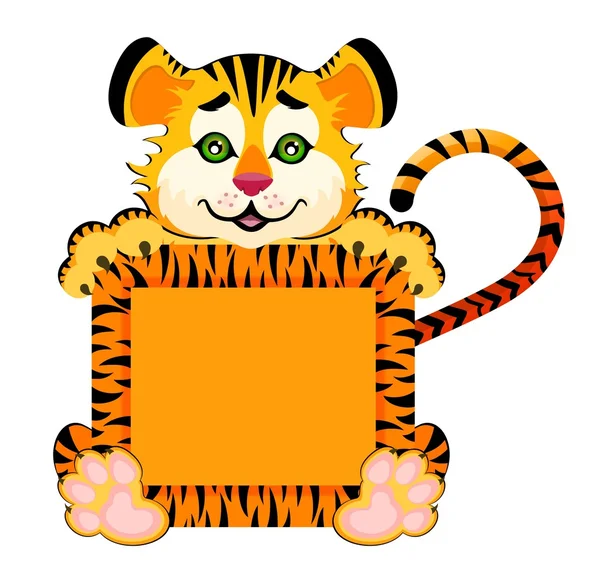 Красивый маленький тигр — стоковый вектор