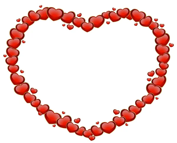 Hermosos corazones rojos — Vector de stock
