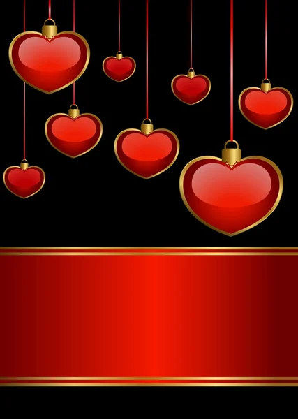 Hermosos corazones rojos — Vector de stock
