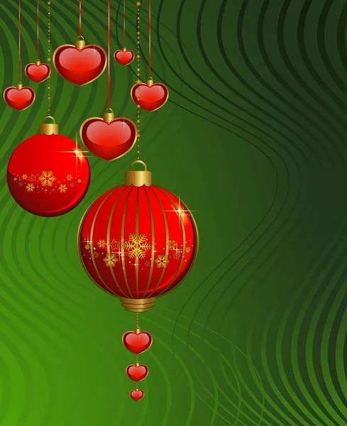 Boules rouges de Noël — Image vectorielle