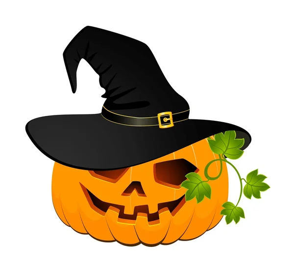 Pumpkin in hat — Stock Vector