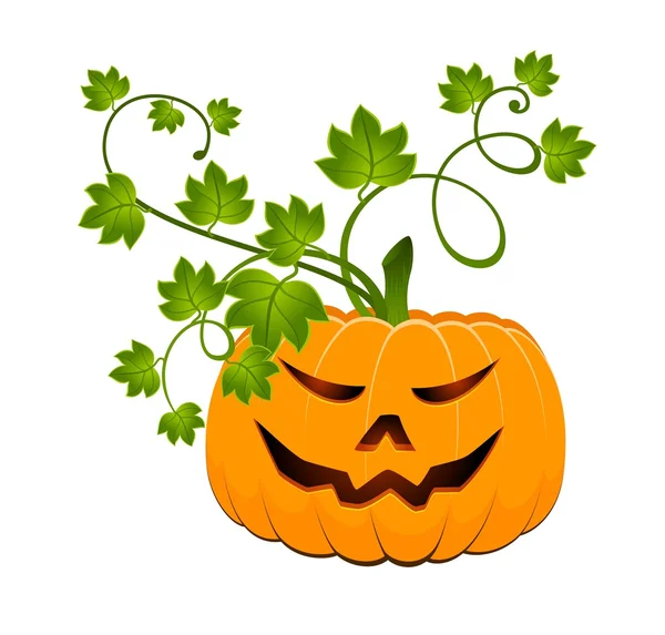 Pumpkin glowing on Halloween — Stock Vector