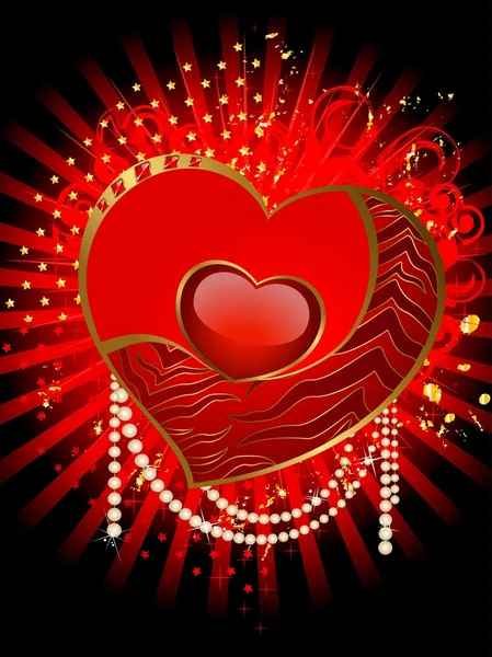 Bellissimo cuore rosso — Vettoriale Stock
