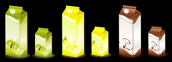 Diseño de productos lácteos de embalaje — Archivo Imágenes Vectoriales