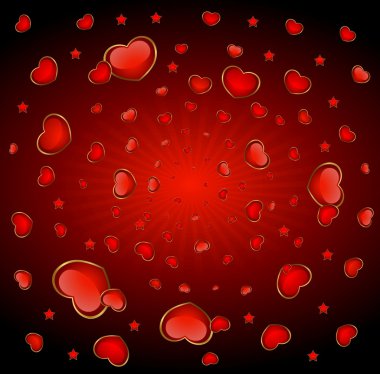 Background with beautiful hearts clipart