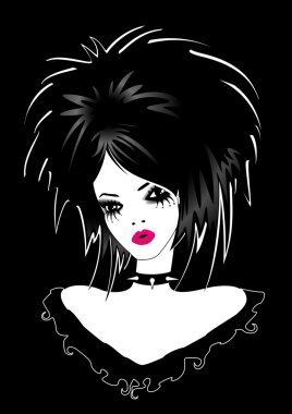 Beautiful girl-queen of emo clipart