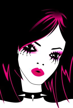 Beautiful girl-queen of emo clipart