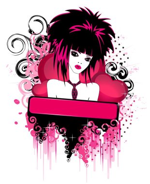 Beautiful girl-queen of emo clipart