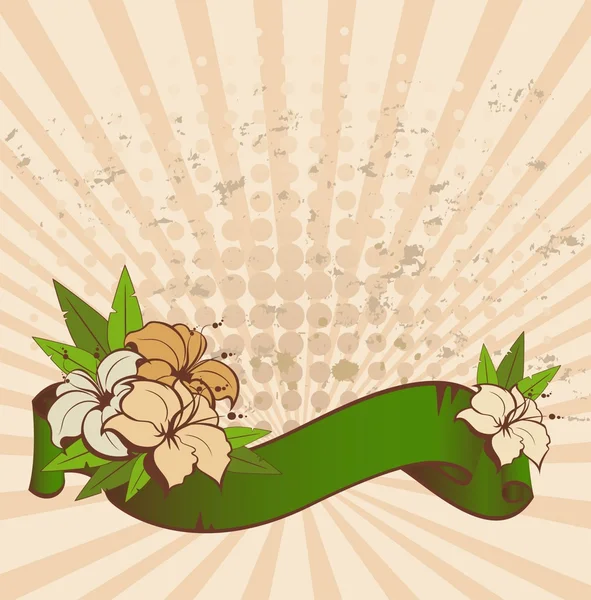 Fond avec des fleurs tropicales — Image vectorielle