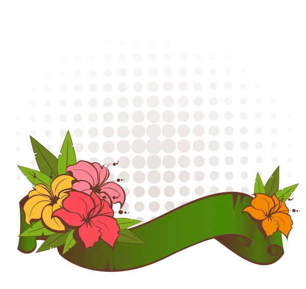 Fond avec des fleurs tropicales — Image vectorielle