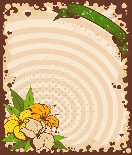 Background with tropical flowers — Stock Vector