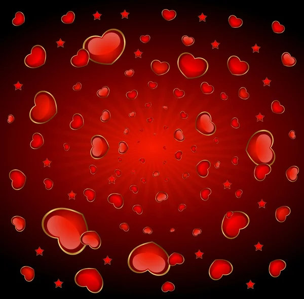 Fond avec de beaux cœurs — Image vectorielle