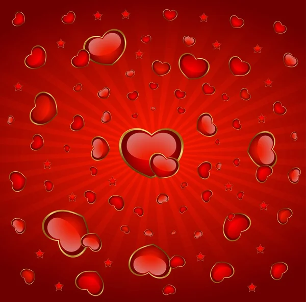 Background with beautiful hearts — Stock Vector