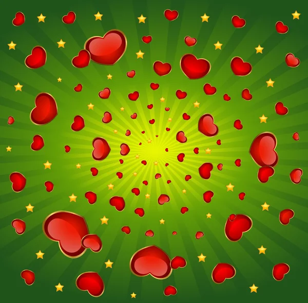 Background with beautiful hearts — Stock Vector