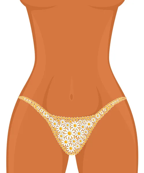 Sexy muslos femeninos están en bikini — Archivo Imágenes Vectoriales