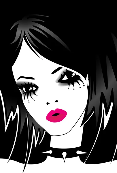 Belle fille-reine d'emo — Image vectorielle
