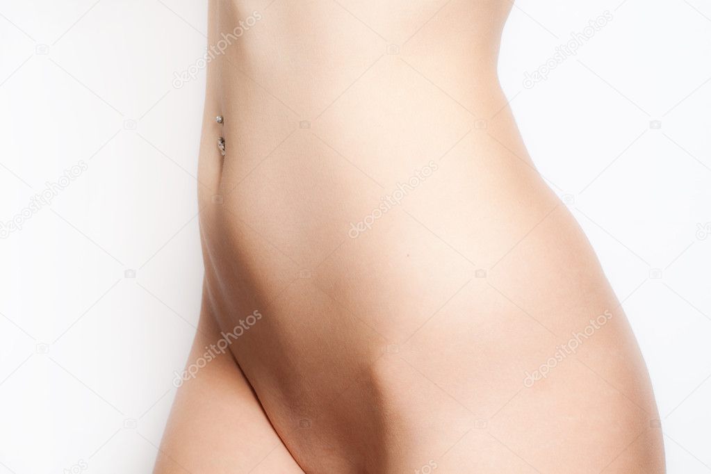 Stomach of healthy young underwear girl