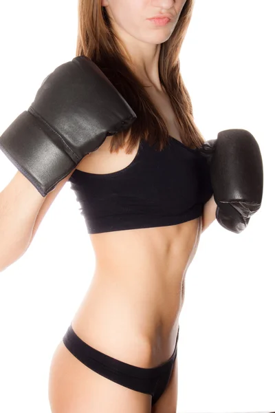 Il corpo della giovane ragazza di boxe sana — Foto Stock