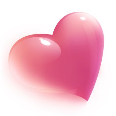 Pink heart icon for valentine's day clipart