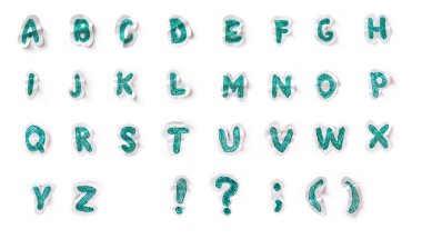 Full english alphabet cut out from paper clipart