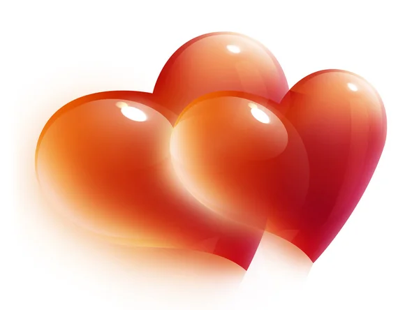 Twee rode harten pictogram — Stockfoto