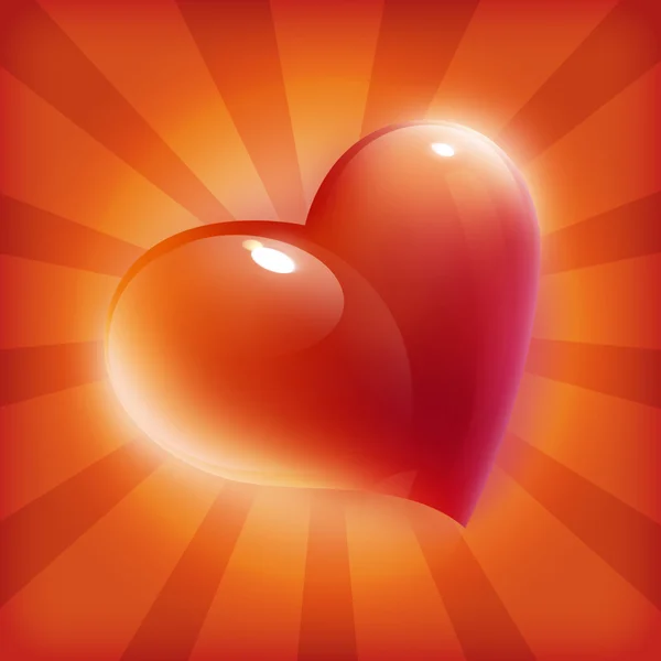 Ícone coração vermelho — Fotografia de Stock