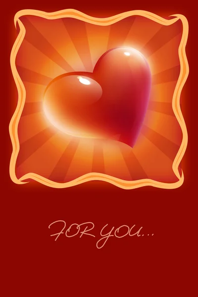 Cartão postal vermelho do coração — Fotografia de Stock