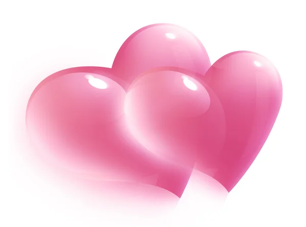 Два розовых сердца на день Святого Валентина — стоковое фото