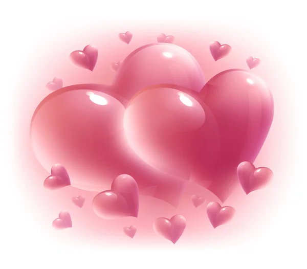 Cartão de corações rosa — Fotografia de Stock