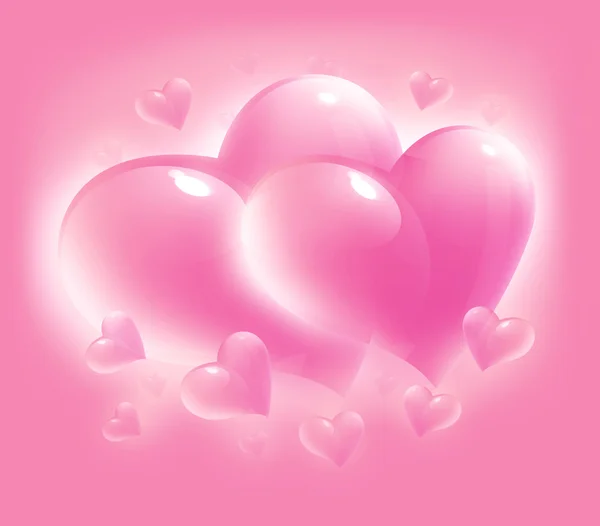 Růžové srdce karta — Stock fotografie