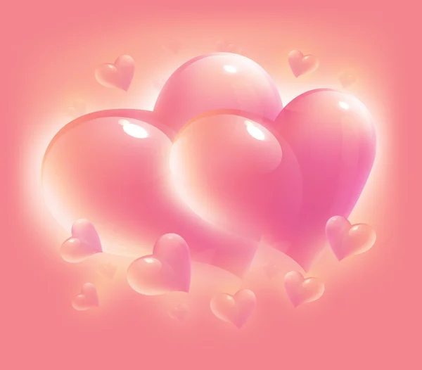 ピンクの心のカード — ストック写真