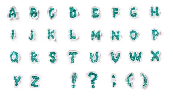 stock image Full english alphabet cut out from paper